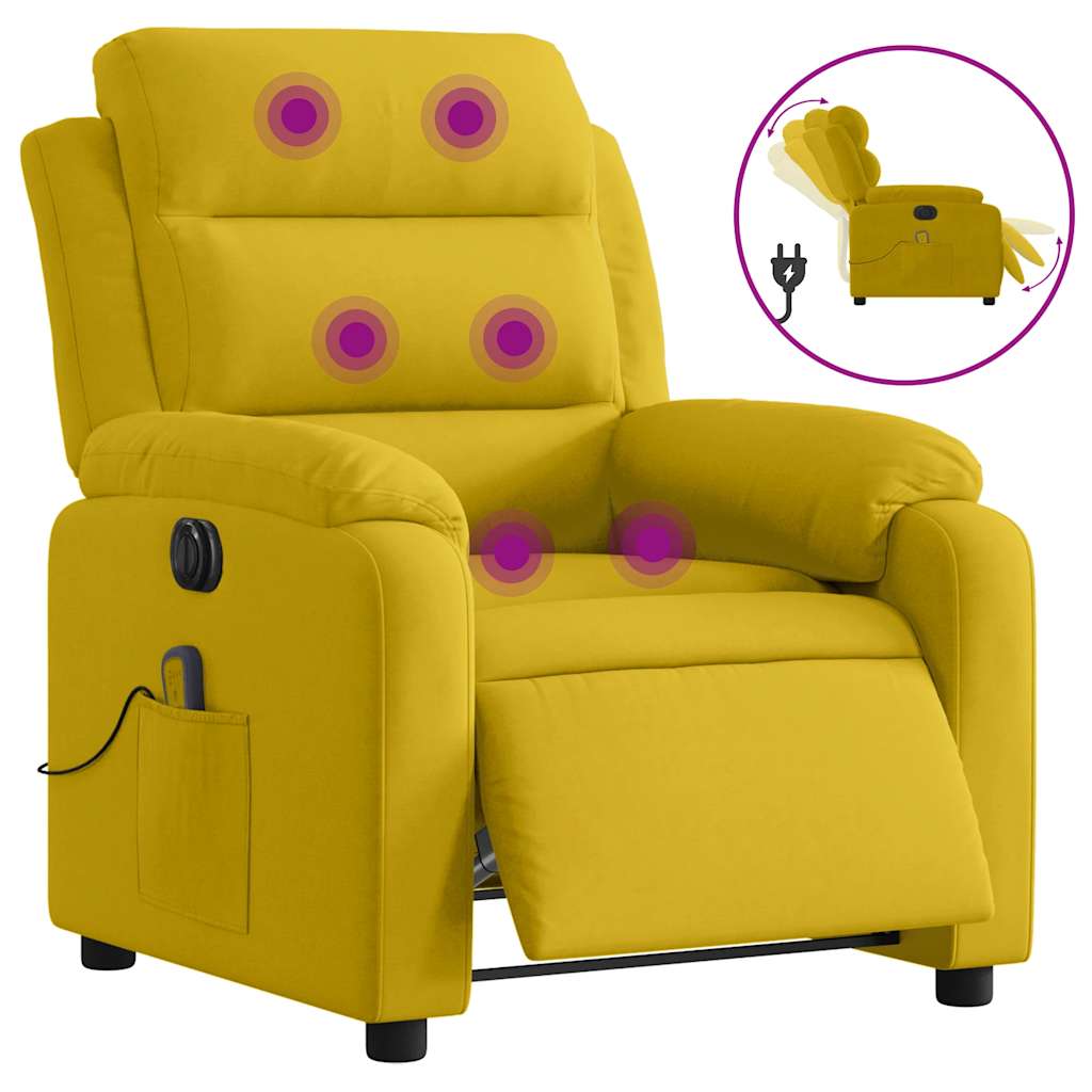 Electric Massage Chair Yellow Velvet