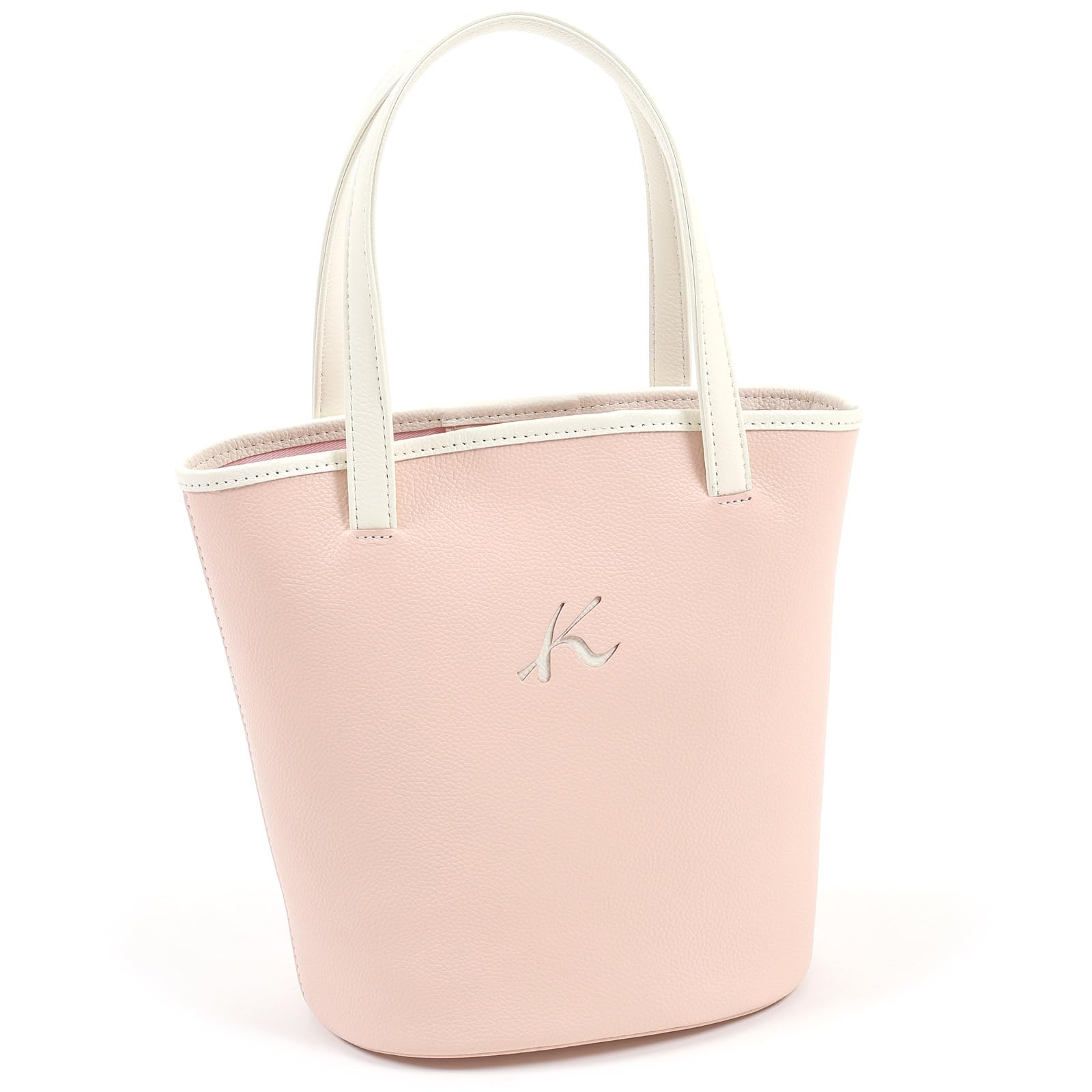 

Embossed shrink handbag that makes scratches less noticeable 72911 [Kitamura] Y-1350 Women s Pink/Ivory