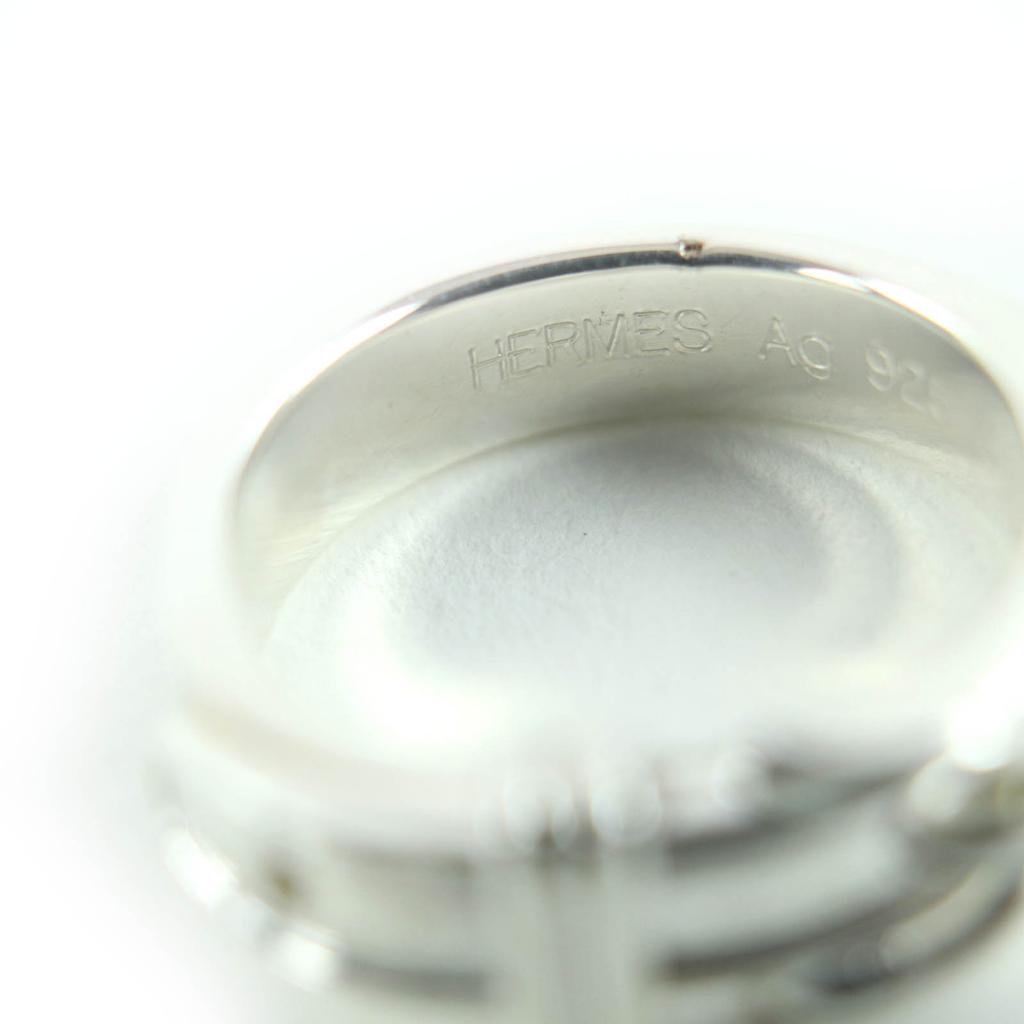 Excellent HERMES Ring Saintur Silver SV925 Women 48 Used