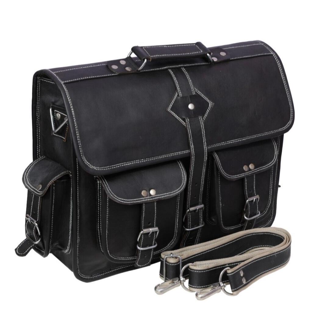 Мужская кожаная сумка через плечо ручной работы — фото 4