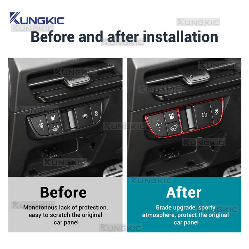 Real Soft Carbon Fiber For KIA EV6 GT EV 2022 2023 2024 2025 2026 LHD RHD Car Headlight Button Switch Decor Trim Sticker.