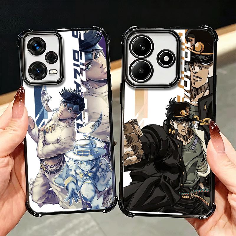 JoJo Adventure Anime Desgin Soft Phone Case For Xiaomi Redmi Note 14 15 Pro Plus 13 12 11S 11T 5G 10 9S 9 Plating Anti-Fall Fund