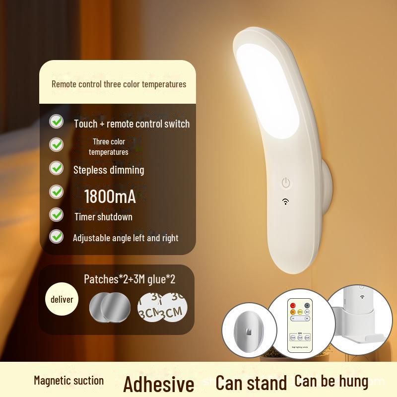 

Перезаряжаемый ночник для защиты глаз с дистанционным управлением — идеально подходит для сна матери и ребенка, магнитный светодиод для гардероба и украшения прикроватной тумбочки.