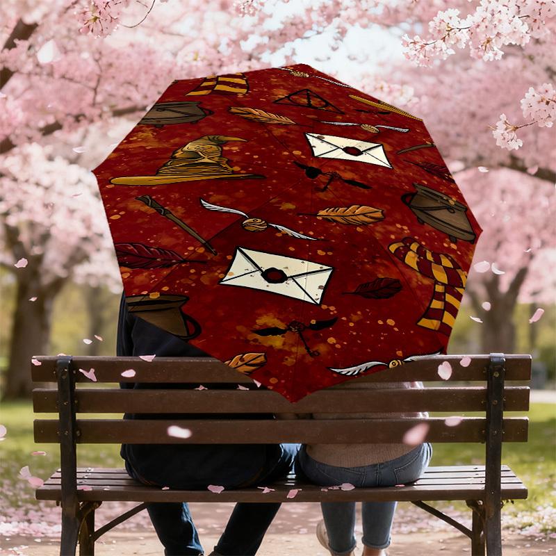 1PC Harry Potter Umbrella-8-Rib Reinforced, Automatic Open, Lightweight & Durable, Cute Fashion Accessory for Outdoor, D2707