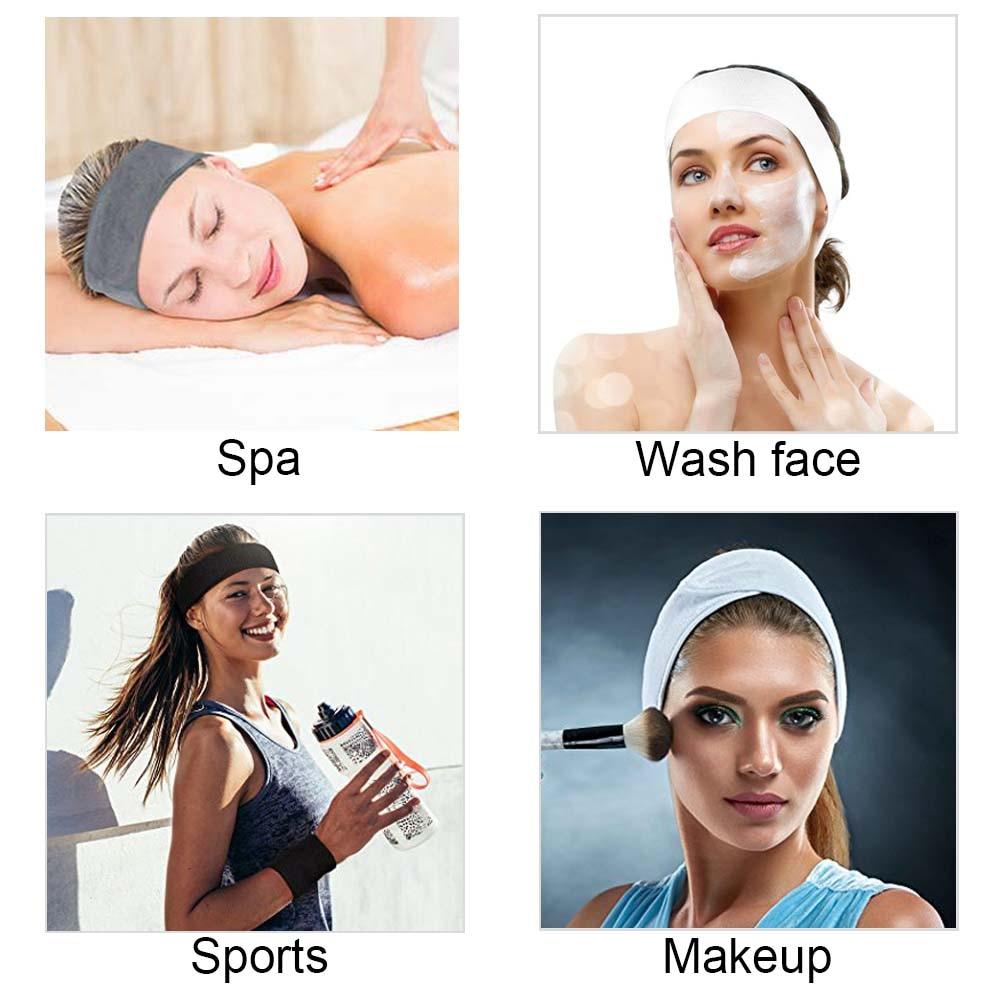 Sport Yoga Stirnband Wickel Kopf Frottee Stirnband Make Up Stretch Handtuch mit Klettverschluss Make-up Zubehör