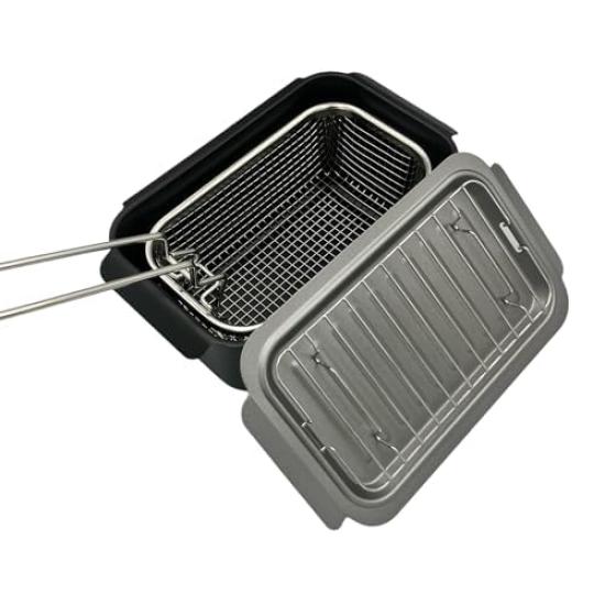 

Wahei Freiz Small Pot Square Tempura Pot Lunch Box Small IH Compatible Poco Frits Deep-Fried RB-2700+ RG-0561