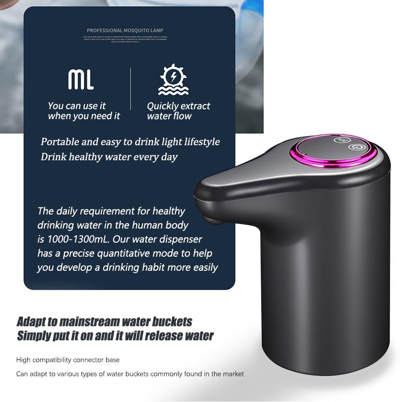Electric Water Pump Automatic Intelligent Household Bottled Purified Water Dispenser USB Charging Wireless Water Pump