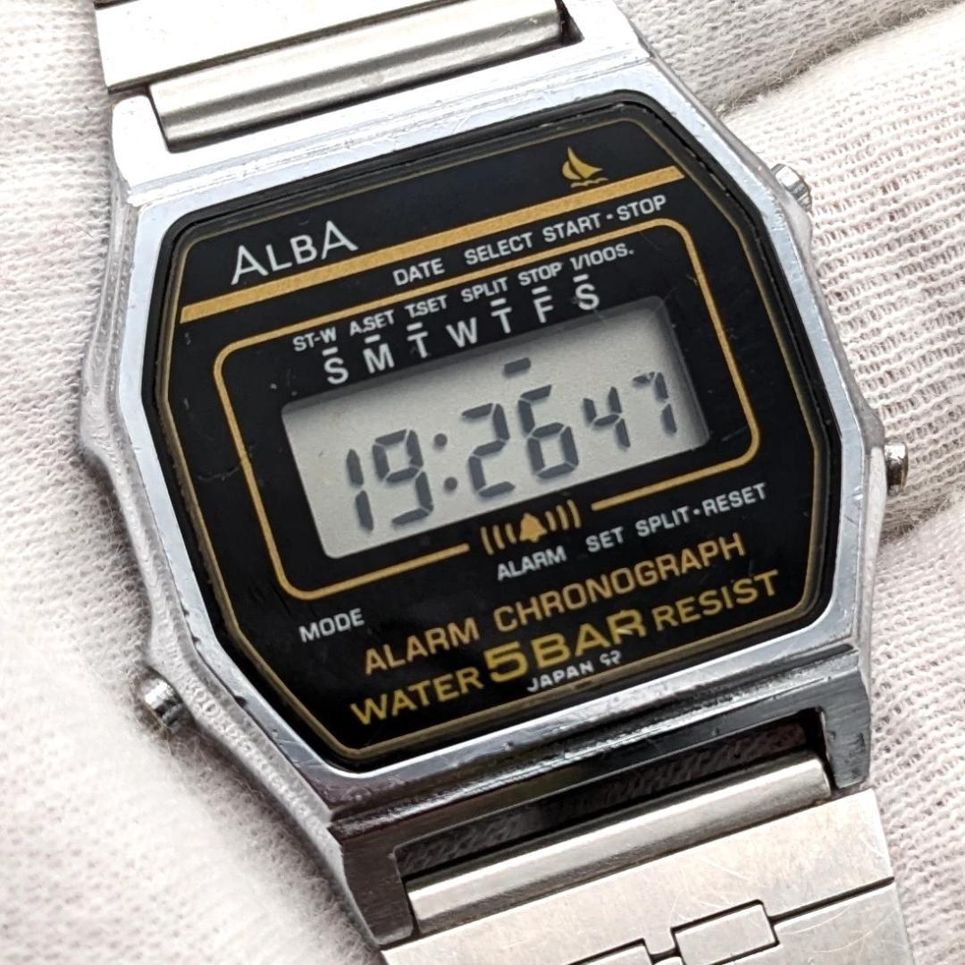 [Good condition  good operation] Seiko Alba Y799-4750 digital watch new battery
