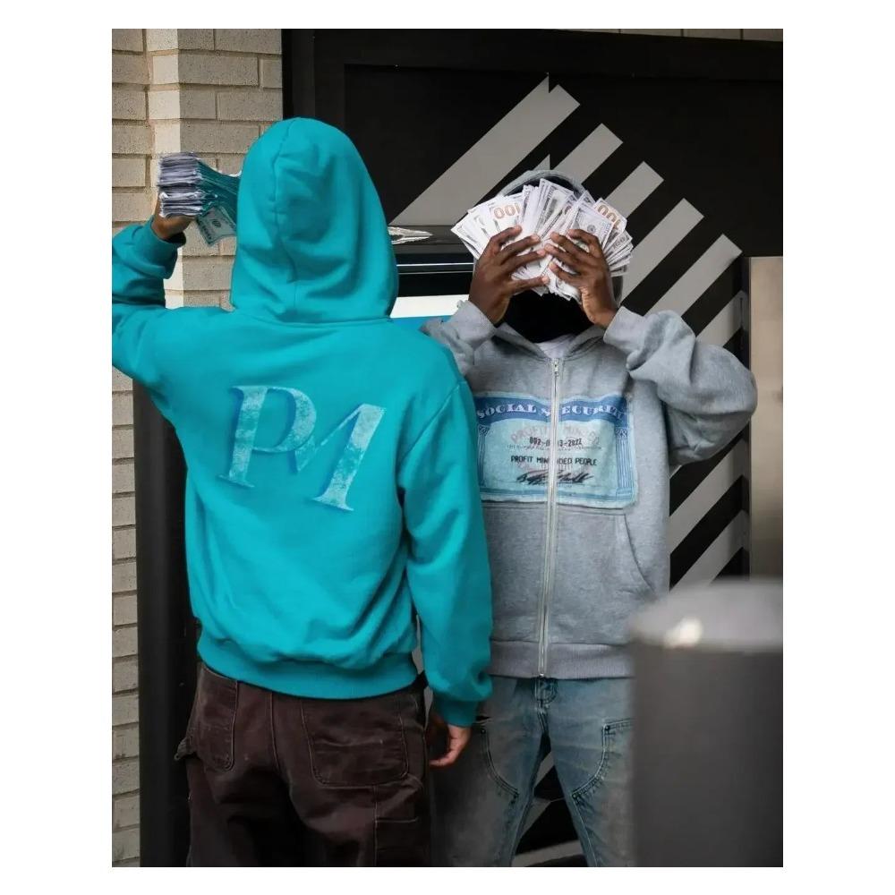 ZYLLO Y2K Retro Hoodies für Herren und Damen Bedruckte Personalisierte Muster Streetstyle Street Kapuzen-Cardigan Lange Ärmel