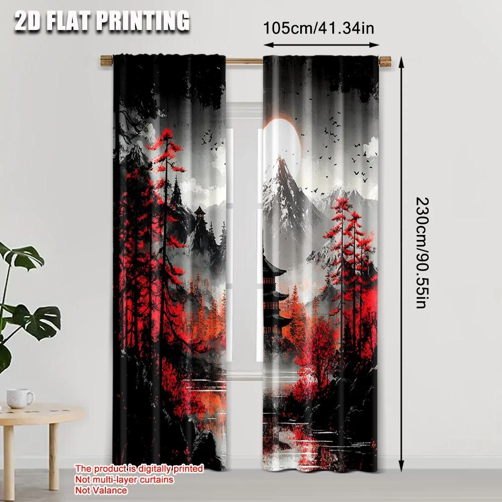 Vikama Japanese Aesthetic Style Forest Mountain Tapestry Landscape Decoration Item Suitable Living Room Bedroom Curtain Polyester Ideal For Sitting