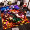 Colorful Anime Carpet Featuring Warriors and Flame Artwork Design Suitable for use as an anti-slip for living room bedroom sofas