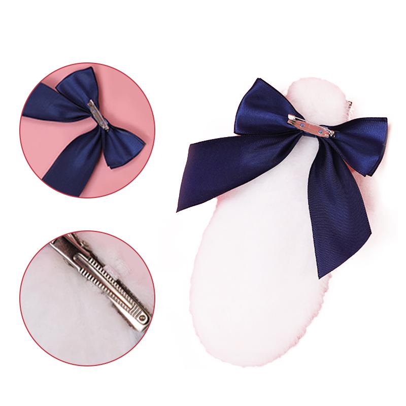 1Pair Bunny Ears Hair Clips Ribbon Bow Hair Clip Costume Headwear Cosplay