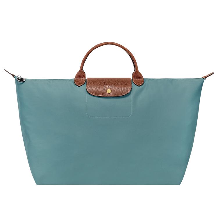 

Longchamp Le Pliage Snap Button Zipper Closure Nylon Tote Travel Bag Women bags Light-Green Gray 1624089P93 Basic Set (Bag)