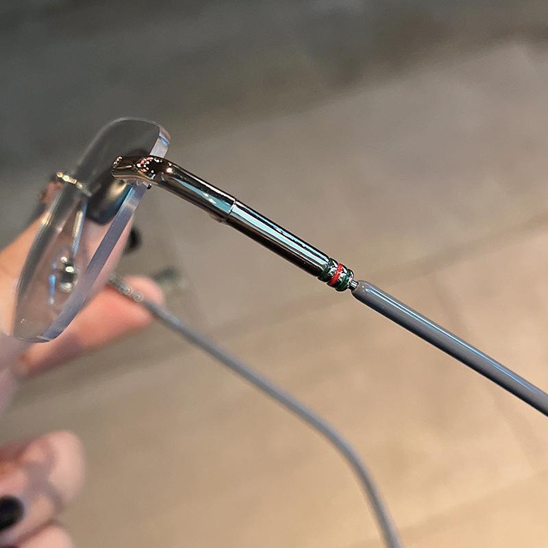 Frameless Ultralight Anti-Blue Light Reading Glasses for Men and Women, High-Definition Anti-Radiation Eyewear for Middle-Aged and Elderly