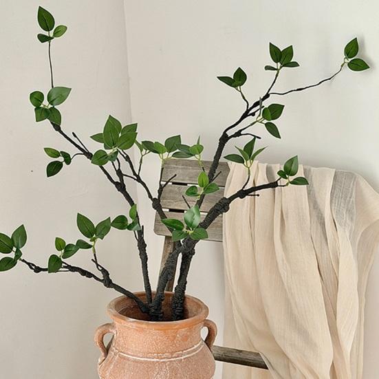 Fake Plants Stems Realistic Artificial Greenery Plant Stem Faux Bendable Branches with Leaves for Vase Filler Home Office Dining Table Decor