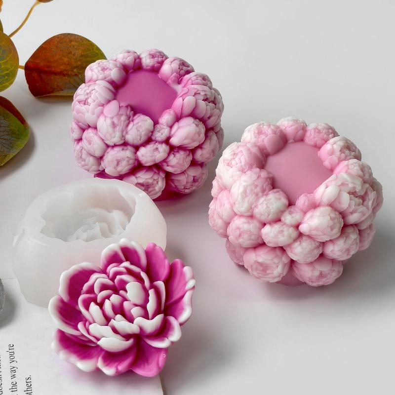 Diy Rose Flowers Silicone Mold Handmade Aroma Candle Gypsum Form Ornaments Mould Soap Candle Making Supplies