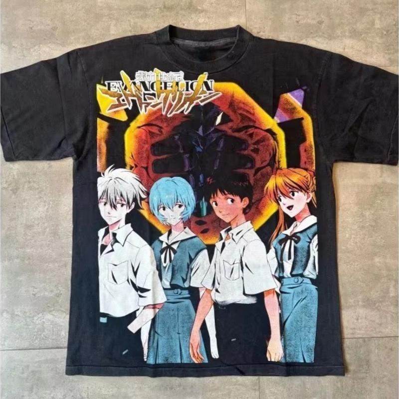 Neon Genesis Evangelion Anime Printed T-shirt Men's and Women's T-shirt Men's Top Sports T-shirt Men's T-shirt Summer Tee 2026