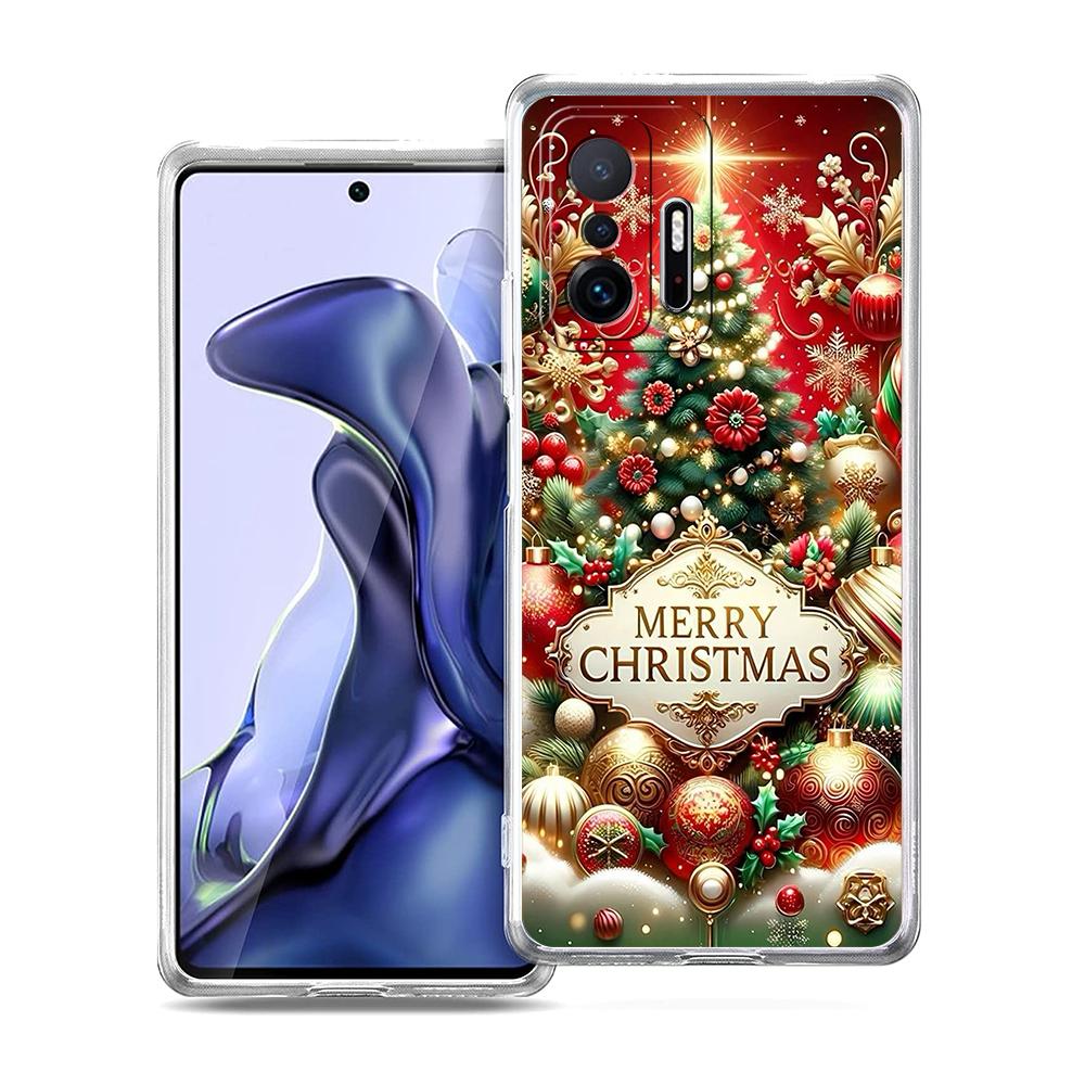 Transparente Handyhülle für Xiaomi Mi 14 13 12 11 Ultra 13T 12T 11T Poco X3 NFC F3 F6 Pro Lite 5G Weiche TPU-Schale Frohe Weihnachten