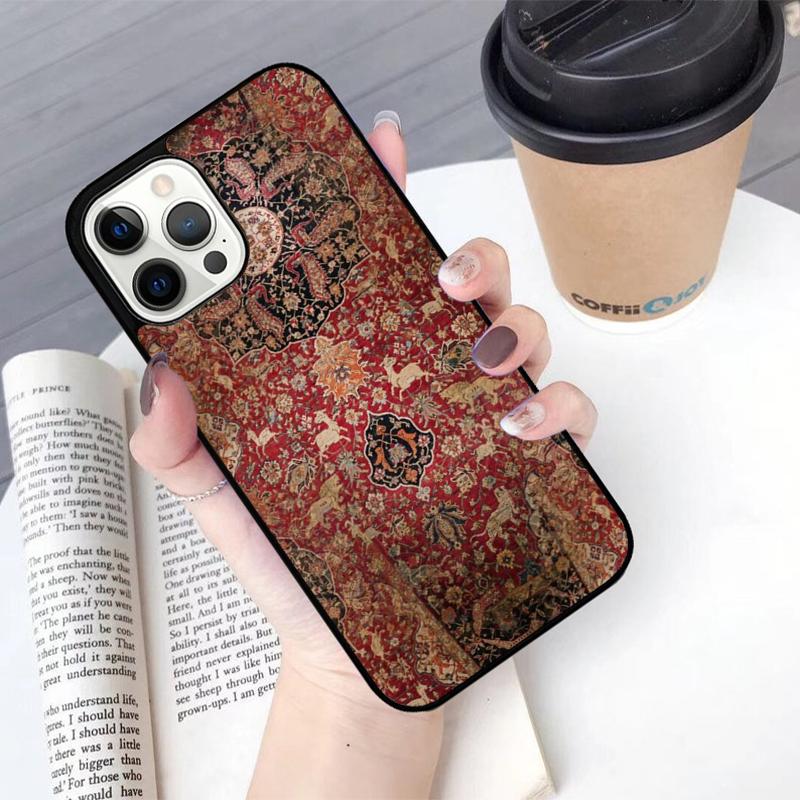 Persian Carpet Floral Mobile Phone Cases Cover For iPhone 17 Air 16 15 14 12 13 11 Pro MAX apple Plus Coque