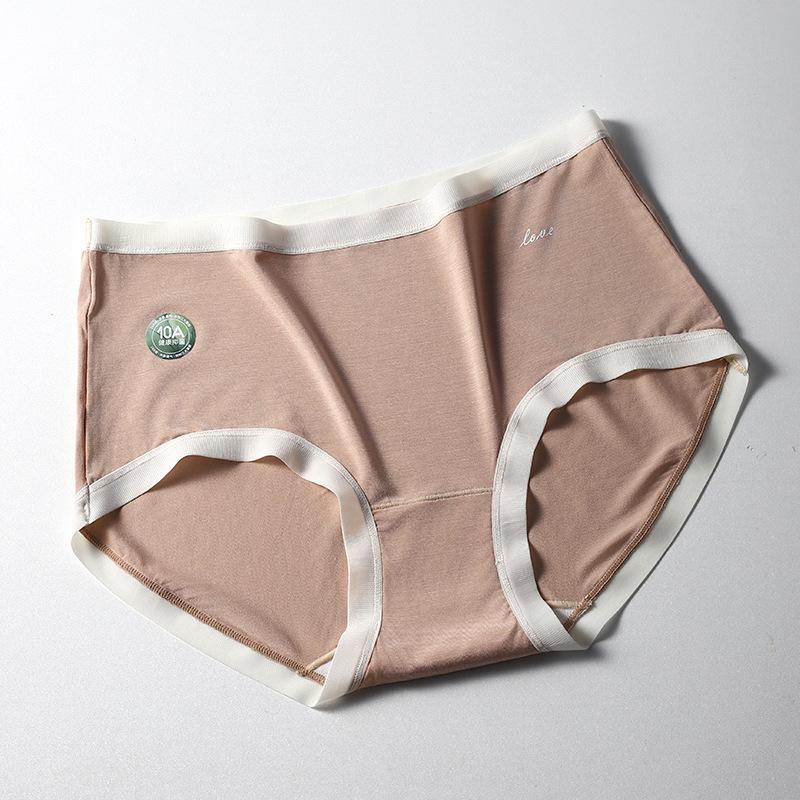 Women's Spring and Autumn Pure Cotton Middle Waist 10A Class Antibacterial Briefs