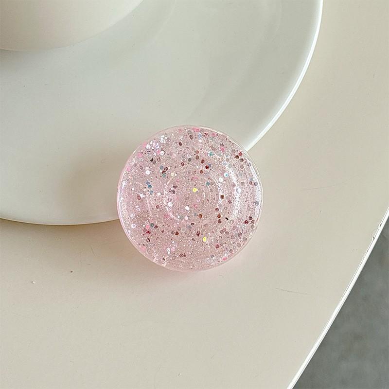 

Solid Color Glitter Phone Airbag Holder With Retractable Portable Desktop TV Support Stand Creative Simple