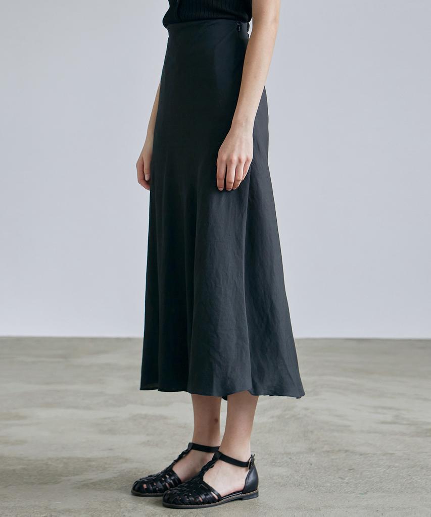 Nigaennikol Satin Long Skirt_Black