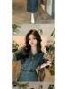 Women's Chic Hong Kong Style Retro Polo Collar Denim Dress - Slim-Fit, Waist-Cinching, Short Sleeve, Mid-Length A-Line Skirt, Summer Collection