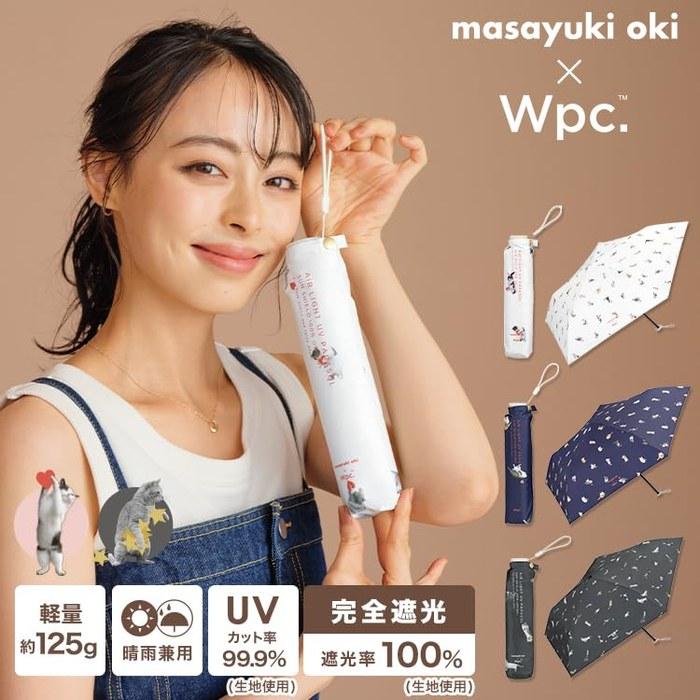 Wpc. Sunshade Okishio x Wpc. Shading Lightweight Umbre Nyan Folding Umbrella 100% UV Protection 801-OM009-102 Black 50cm