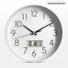 HANDUNYOU No-Drill Electronic Quartz Wall Clock with Calendar