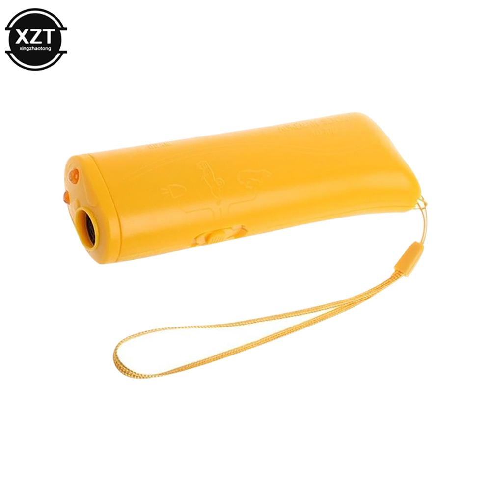 

1шт отпугиватель собак против лая устройство для обучения лаю светодиодный ультразвуковой 3 в 1 высококачественный ультразвуковой тренажер для собак жёлтый