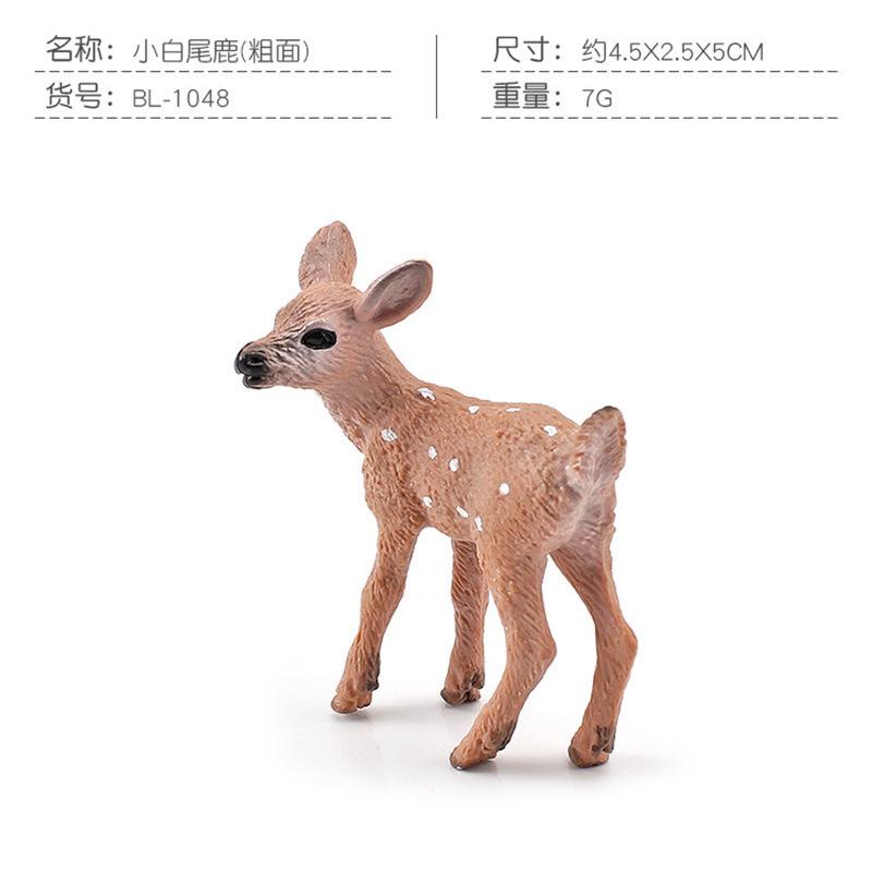 6 Simulated Forest Animals, Squirrel, Rabbit, White-Tailed Deer, Fox Model Static Ornament Toys