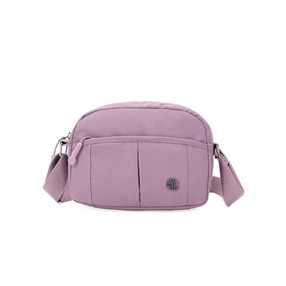 Casual Solid Color Travel Shoulder Bag Large Capacity Nylon Crossbody Bag Multi-pocket Lightweight Messenger Bag