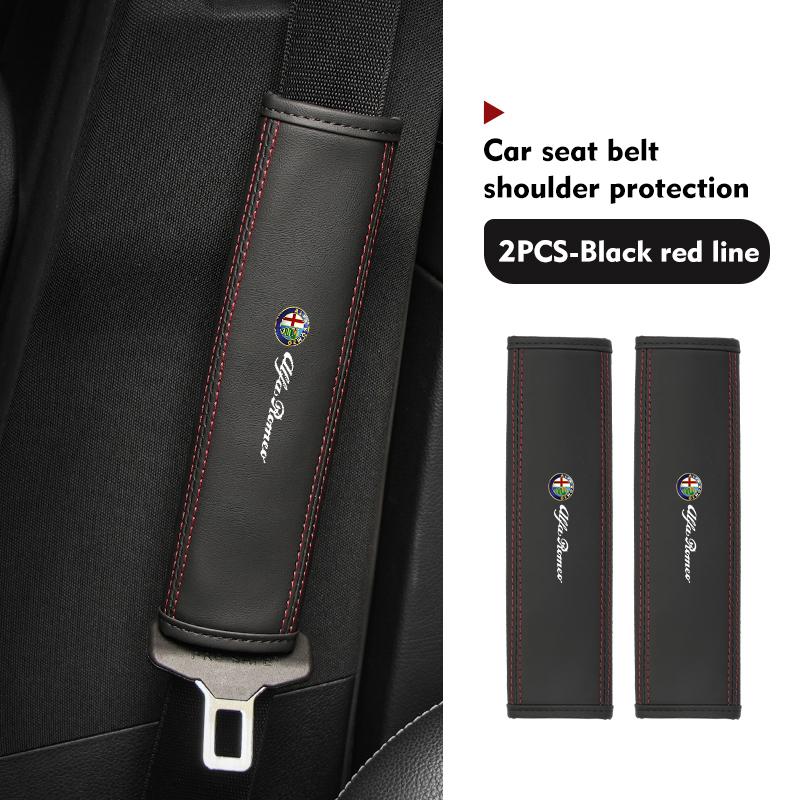 FJWXM1 Car Seat Belt Cover Shoulder Pad Protector Cover Safety Belt Padding Pad Cushion For Alfa Romeo Giulietta GT 159 147 156 Mito