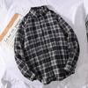 Men's Long-Sleeve Plaid Shirt - Trendy Hong Kong & Korean Style, Lightweight, Casual, Versatile Jacket for Spring & Autumn
