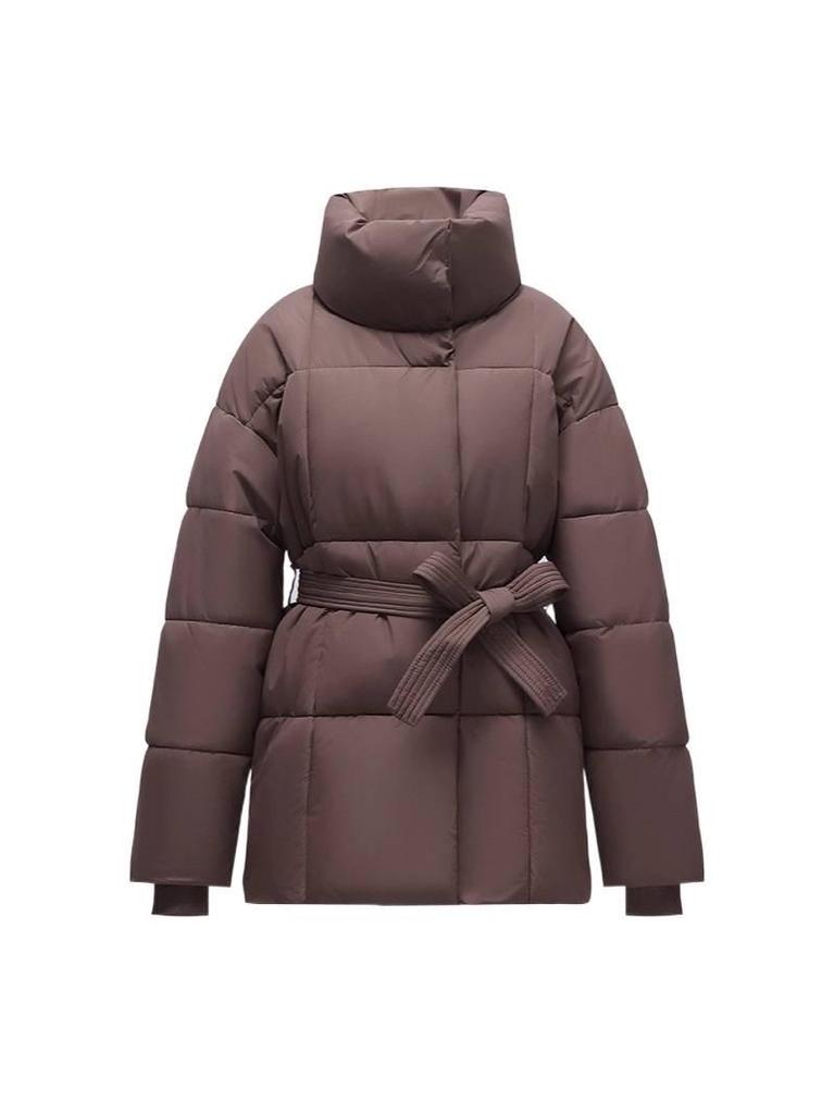 European Winter Stand Collar Cotton Jacket with Belt - Elegant and Versatile Outerwear