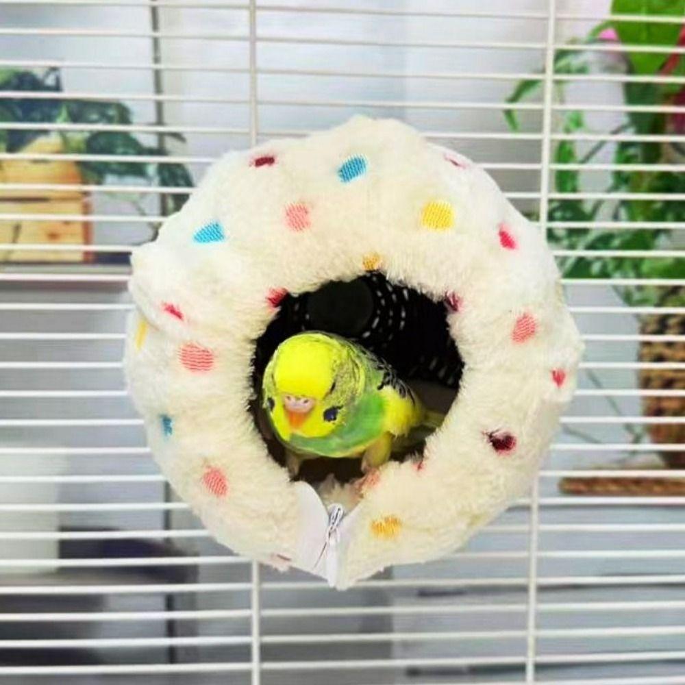 Haustier Samt Versteck Fleece Imitation Gewebt Vogelnest Abnehmbar Verdickt Vogelzuchtnest Rund Warm Vogelkäfig Nest Garten