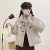 Corner buckle short down jacket new year, small sweet stand-up collar white duck down jacket