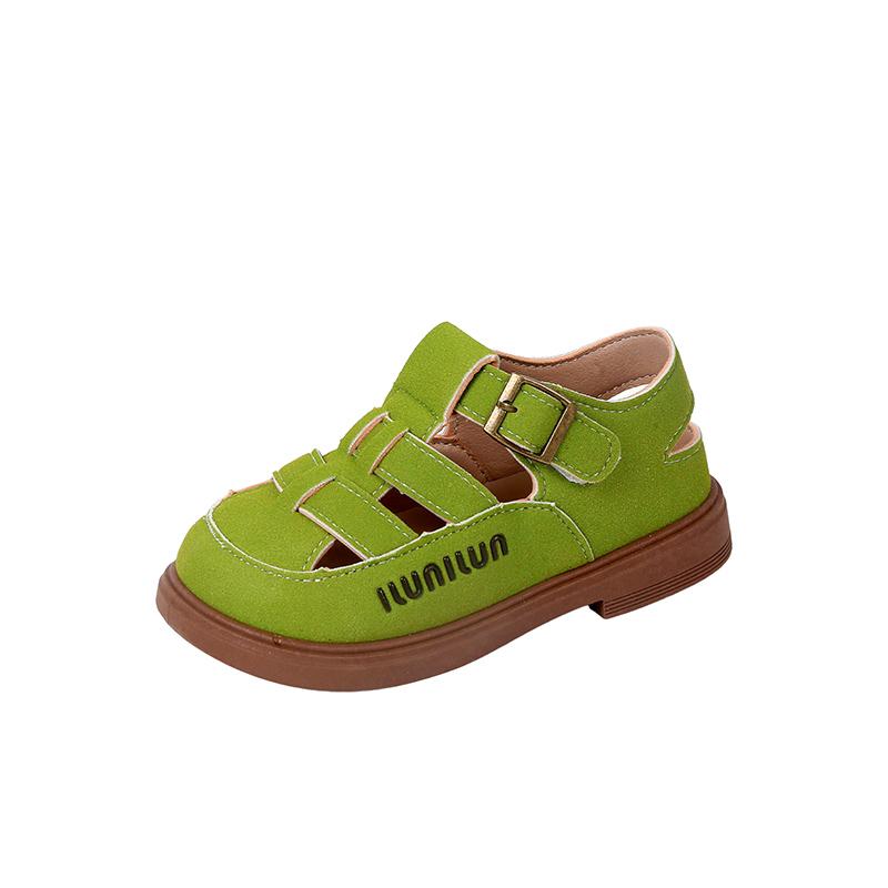 Children's Baotou Sandals Summer New Soft Bottom Girls' Hollow Beach Shoes Boys' Weaving Roman Buchen Shoes