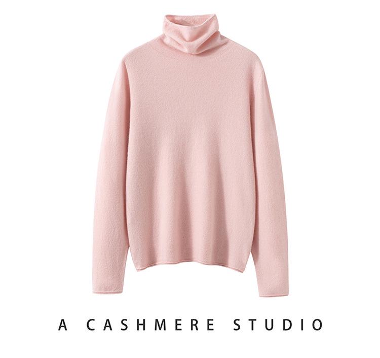 Autumn/Winter 100% Pure Cashmere Women's Soft Knit High Neck Sweater - Not Scratchy