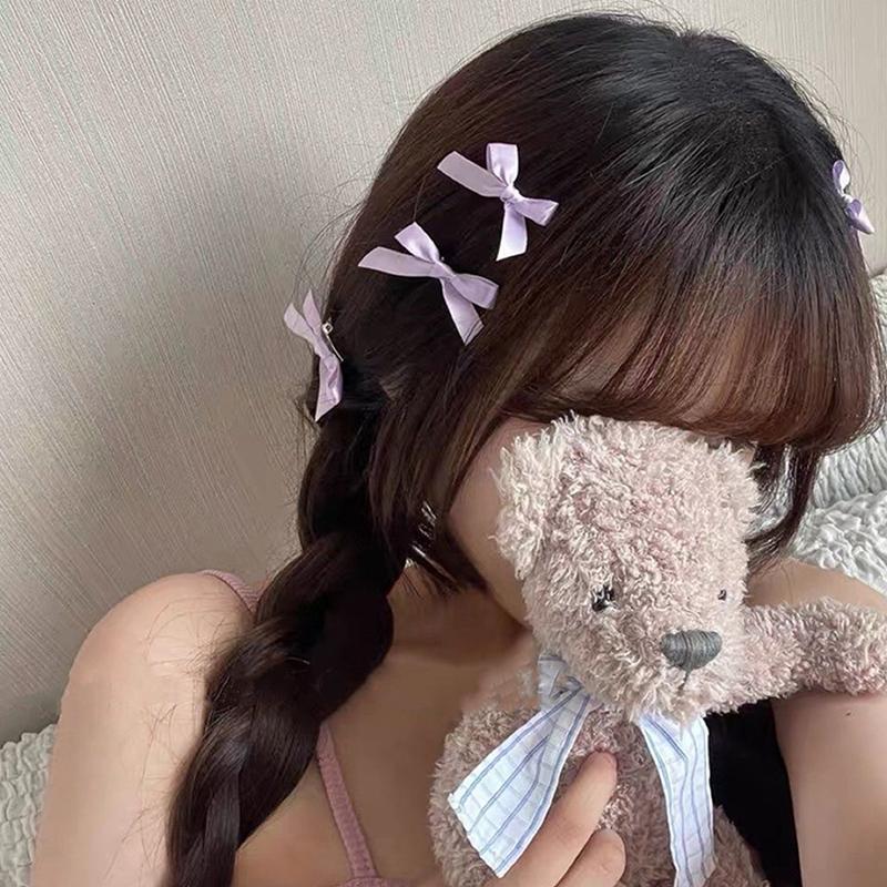 10 ks sponky do vlasů s mašličkou Sladké baletní stuhové sponky do vlasů Sponka na ofinu Korejské dívky Mini úchytky Sponky Pokrývka hlavy Vlasové doplňky