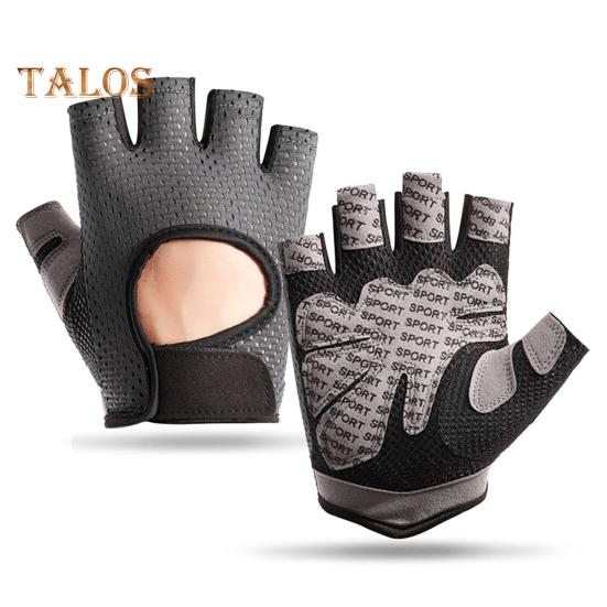 1 Pair Sport Gloves Hollow Mesh Half Finger Unisex Anti-slip Great Friction Wear-Resistant Full Palm Protection Weightlifting Cycling Workout Outdoor