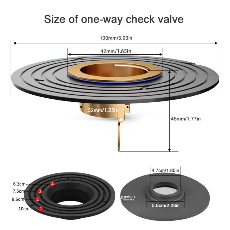 5-10cm Caliber Brass Floor Drain Core Fast Drainage Odor Insect Proof Drain Sink Strainer Shower Backflow Preventer Filter Plug