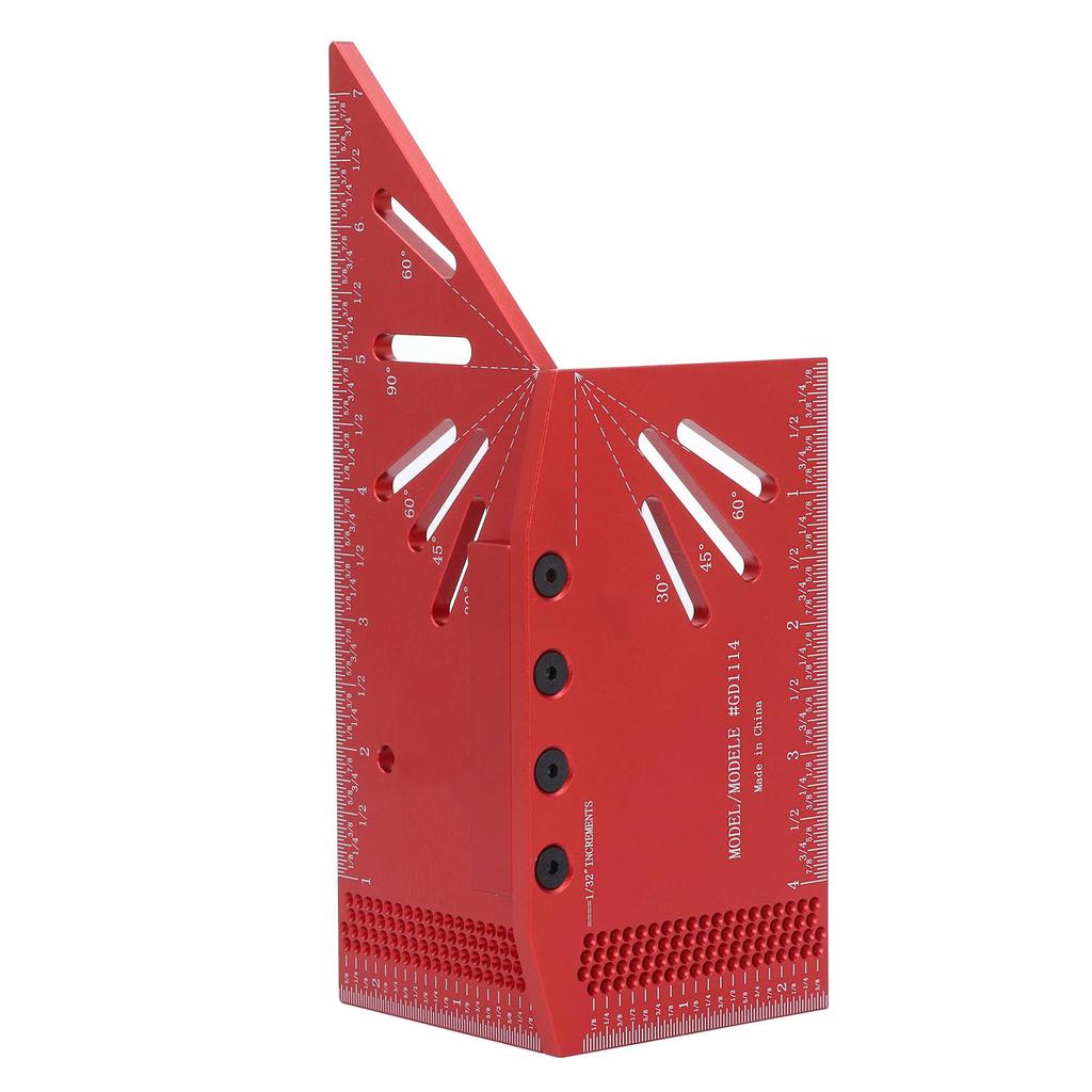 3D Multi Angle Measuring Ruler Imperial Scale 30 45 60 90 Degree Scribing Ruler Woodworking Square P