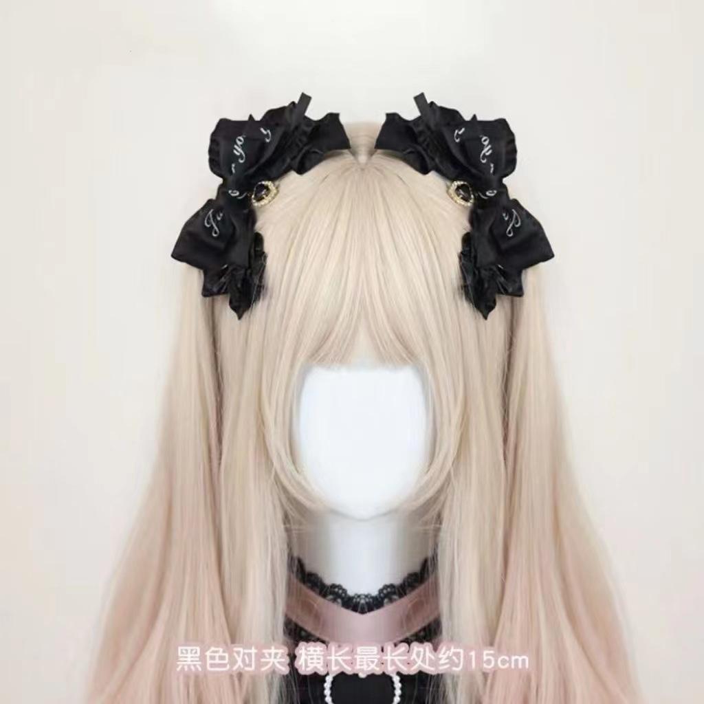 [1 pair]Lolita Hair Clips Hair Bows Girl Y2k Accessories Trendy Hair Barrettes Fashion Hair Buckle Bows for Girls Hair Darling