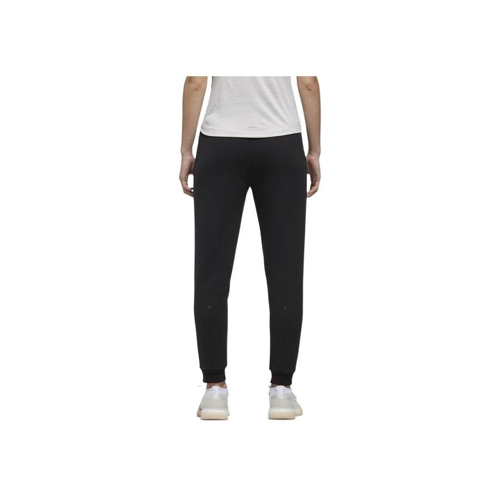 Adidas Solid Color Logo Print Drawstring Waist Sports Pants Women Bottoms Black DM5267