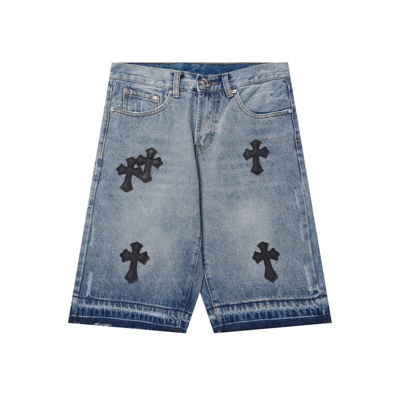 Vintage gewaschene Jeans-Shorts mit Metallakzenten Unisex Straight Fit Punk-Stil Baumwollmischung