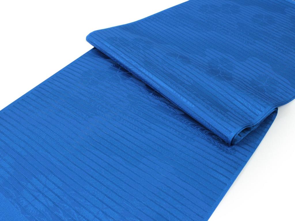 Kimono Kyo Komachi Summer Obiage and Obijime Set Washable Blue Obiage and Blue Lace Obijime by Lamiel (2 Pieces) (Flat Weave)