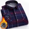 Men's Plaid Long-Sleeve Shirt, Thickened and Non-Iron, Perfect for Casual or Business Wear in Autumn and Winter