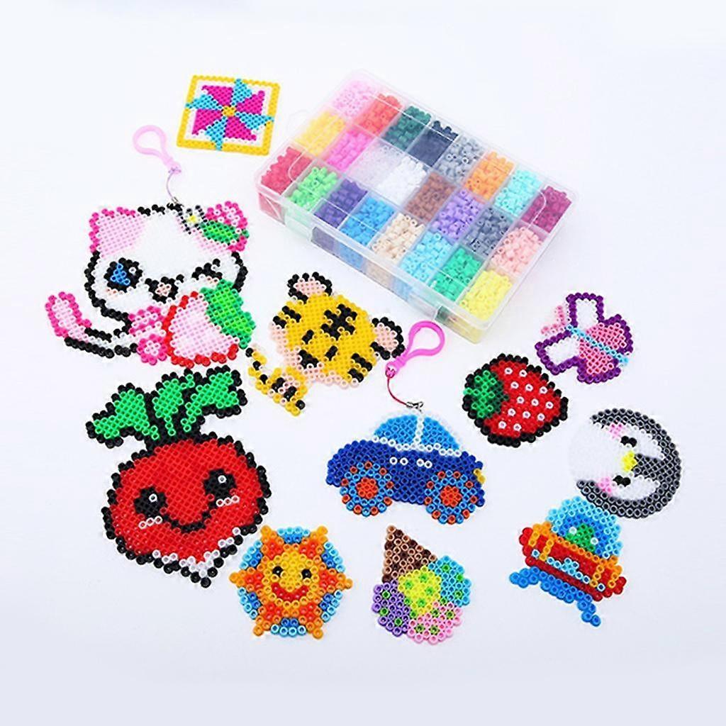 5mm Fuse Beads Kit 24 Colors Ironing Paper Perler Beads for Kids DIY Beading Toy