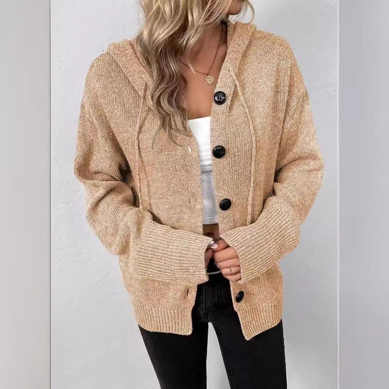 Vintage Solid Knitted Cardigan Women Loose Hoodies Single Breasted Long Sleeve Female Sweater Autumn New Lady Knitwears